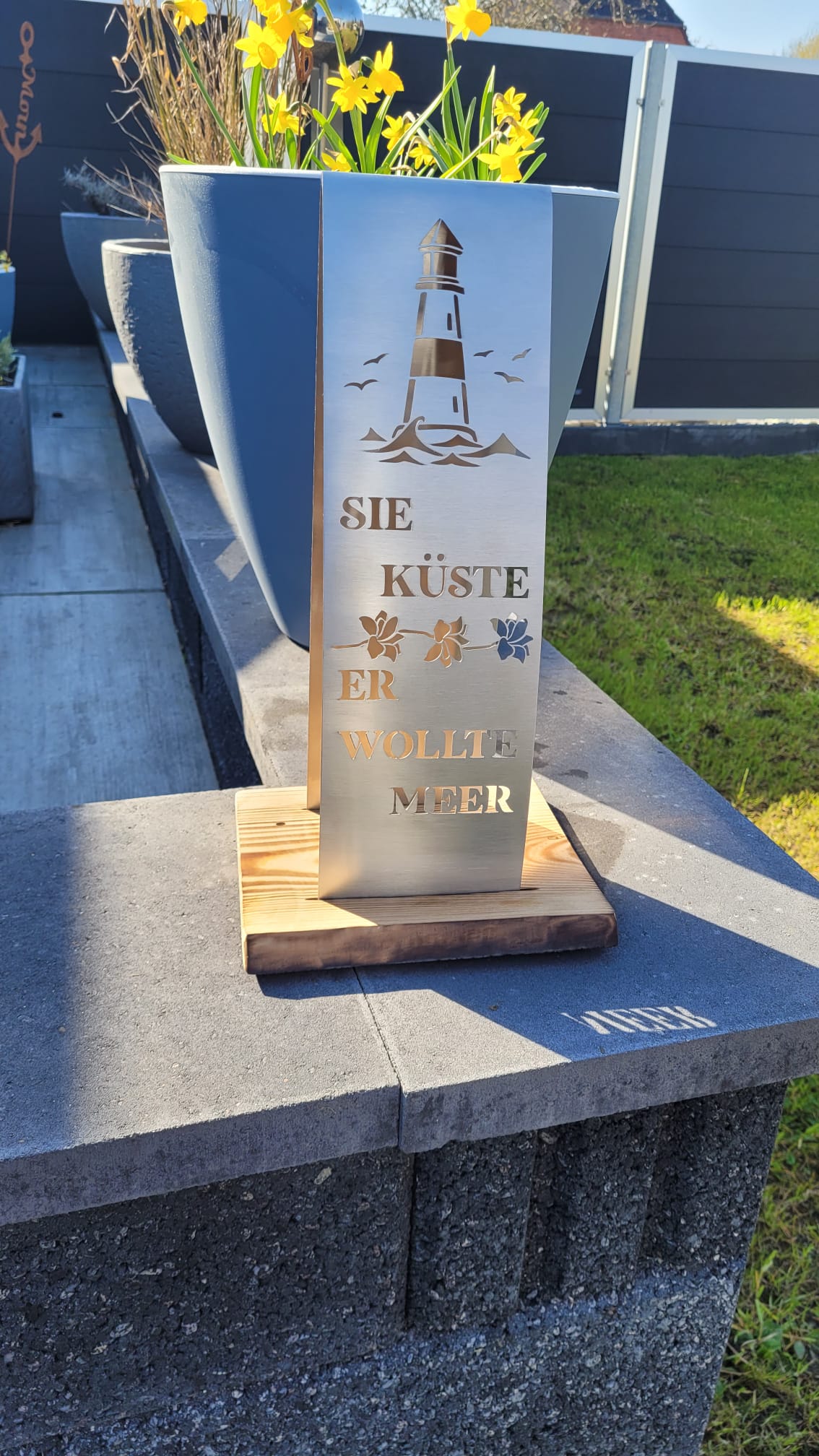 Windschott „Küste & Meer" Edelstahl