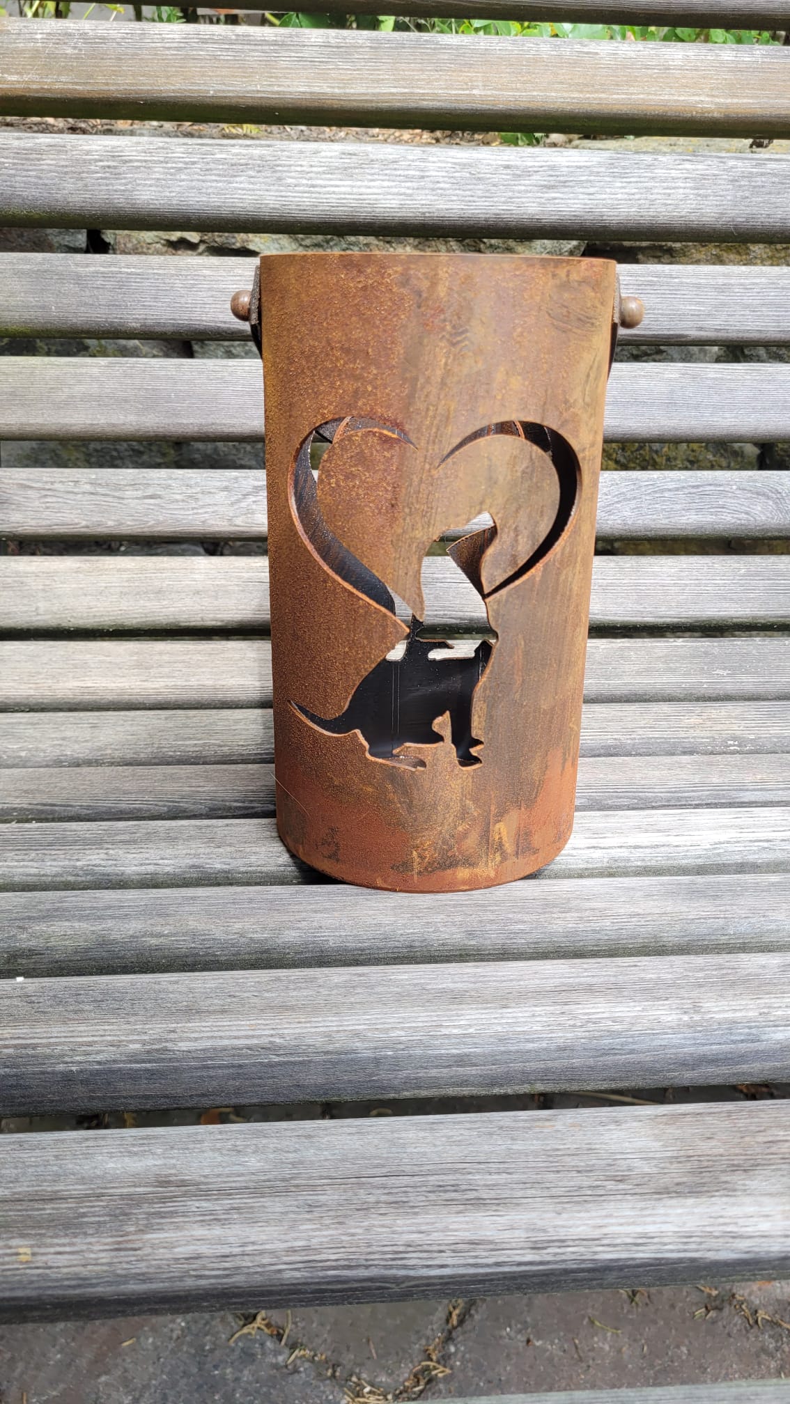 Laterne „Hund mit Herz"