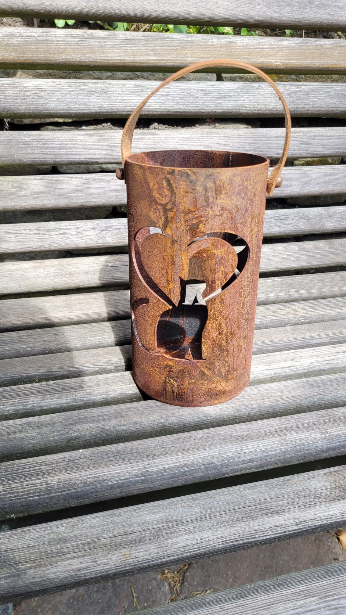 Laterne „Katze mit Herz"